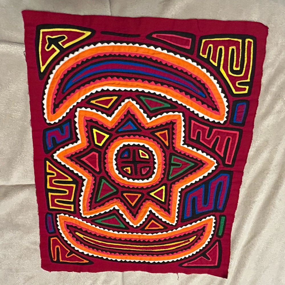 Vintage Kuna Mola Handsewn Reverse Applique Fabric Art